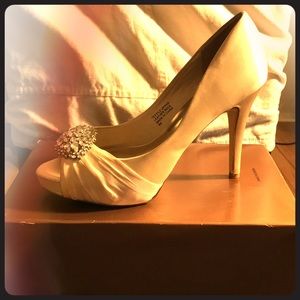 Audrey Brooke Peep Toe  w/ Heel Liners included